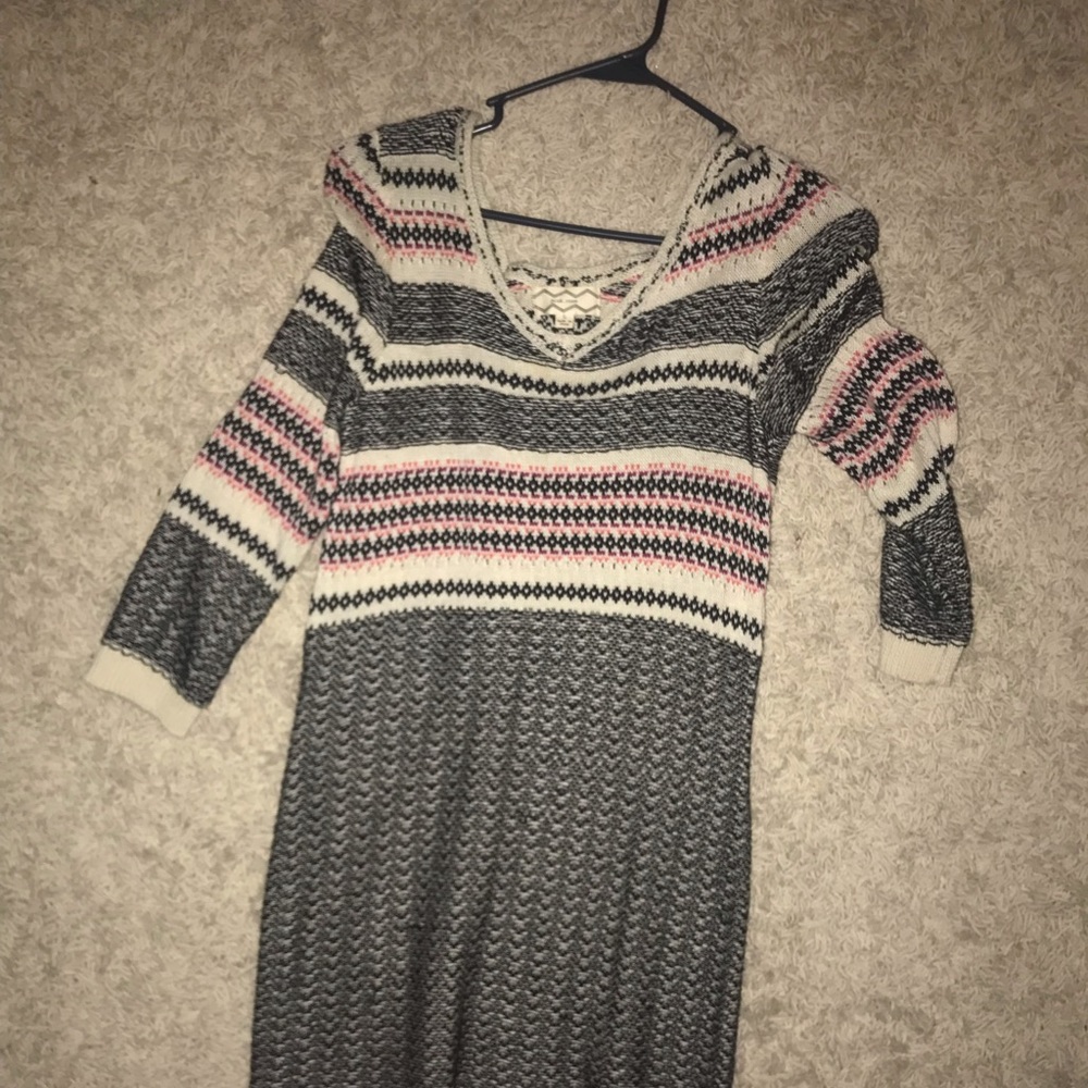 Pink Rose Sweater Dress